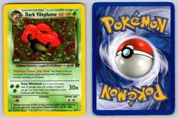 Dark Vileplume 13/82 Unlimited Holo Rare Team Rocket Pokemon Damaged - Image 3
