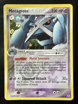 2004 Pokemon Hidden Legends 11/101 Metagross Reverse Holo (LP) - Image 1