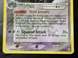 2004 Pokemon Hidden Legends 11/101 Metagross Reverse Holo (LP) - Image 3