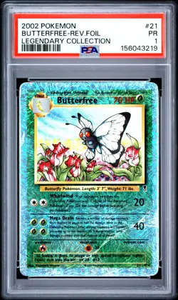 2002 Pokemon Legendary Collection Reverse Foil Holo Butterfree 21/110 PSA 1 - Image 1