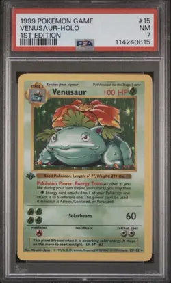 1999 POKEMON GAME #15 VENUSAUR-HOLO 1ST EDITION - Image 1
