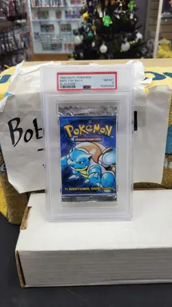 1999 BASE SET FOIL PACK BLASTOISE ART WOTC WIZARD OF COAST POKEMON TCG PSA 8 - Image 1