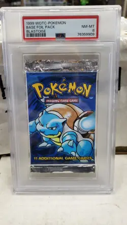 1999 BASE SET FOIL PACK BLASTOISE ART WOTC WIZARD OF COAST POKEMON TCG PSA 8 - Image 2