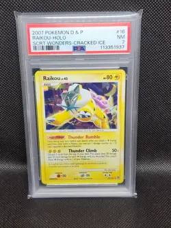 2007 POKEMON D&P SECRET WONDERS RAIKOU LV. 42 16/132 HOLO RARE PSA 7 NM - Image 1