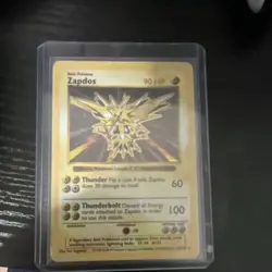 Zapdos 16/102 Base Set Unlimited Holo Rare 90 HP English 1999 WOTC Shadowless - Image 1