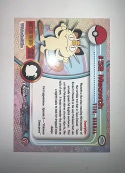 Pokemon 2000 Topps Chrome Meowth #52 Raw PSA 10 Contender - Image 2