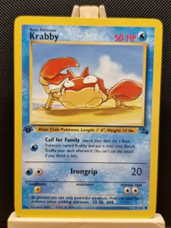 Pokemon 1999 WOTC 1st Edition Fossil Krabby 51/62 - Near Mint - Image 1