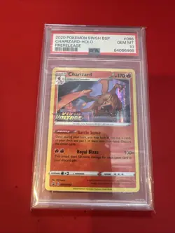 Pokemon TCG Cards Prerelease Charizard SWSH066 Holo Promo PSA 10 GEM MINT - Image 1