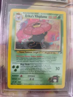 Pokemon Karte Card Erika's Vileplume Giflor Gym Heroes Holo Beckett BGS 9 - Image 3
