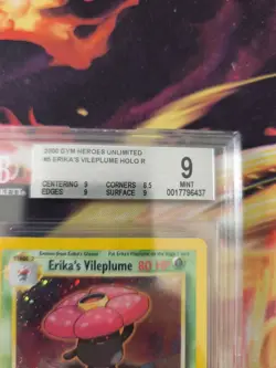 Pokemon Karte Card Erika's Vileplume Giflor Gym Heroes Holo Beckett BGS 9 - Image 4