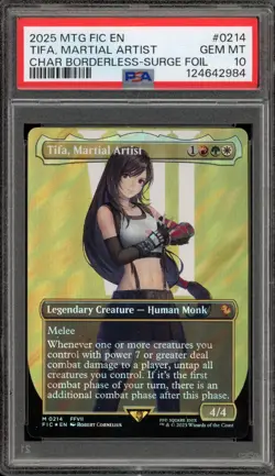 Magic MTG FF Tifa Martial Artist FIC CHAR Borderless Surge Foil #0214 PSA 10 - Image 1