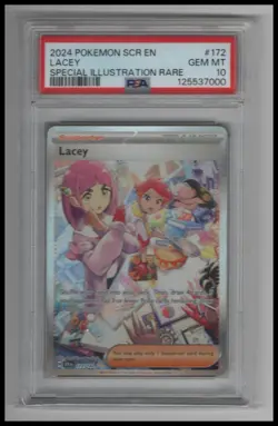2024 Pokemon SCR EN Lacey SIR PSA 10 - Image 1