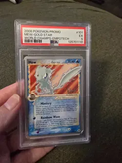 2008 POKEMON WORLD CHAMPIONSHIPS PROMO EMPOTECH #101 MEW-GOLD STAR PSA 5 - Image 2