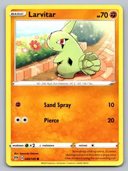 Pokemon TCG SWSH03: Darkness Ablaze Larvitar 086/189 - Image 1