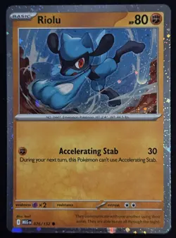 Riolu Cosmos Holo 076/132 Common Mega Evolution Promo NM Pokemon Card - Image 1