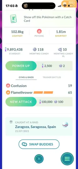 Pokemon Go Legendary Mewtwo ( Normal ) - Image 2