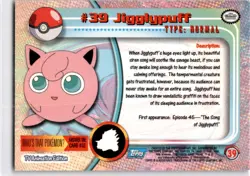 1999 Topps Pokemon TV Animation Edition Series 1 #39 Jigglypuff Foil - Image 2