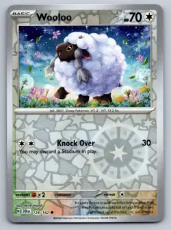 Wooloo 124/142 Common Stellar Crown Pokemon Reverse Holo Near Mint - Image 1