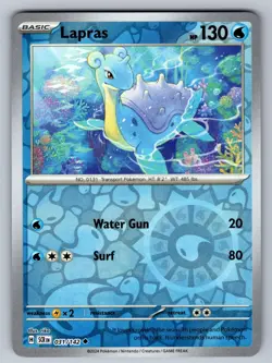 Lapras 31/142 Uncommon Stellar Crown Pokemon Reverse Holo Near Mint - Image 1