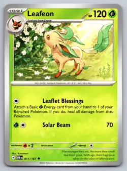 Leafeon 011/167 Uncommon Twilight Masquerade Pokemon Near Mint - Image 1