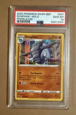 2020 Pokemon BSP Promo Vivid Voltage #67 PSA GEM MINT 10 - Prerelease - DONPHAN - Image 1