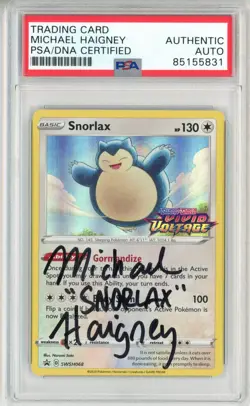 PSA Signed Micheal Haigney Vivid Voltage Prerelease Promo Snorlax Holo SWSH068 - Image 1