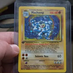 Pokemon Machamp 1st Edition Base Set Holo Rare 100 HP Seismic Toss 8/102 1999 - Image 1