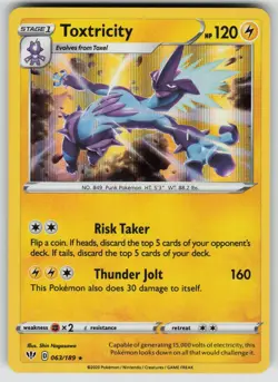 TOXTRICITY 063/189 HOLO RARE DARKNESS ABLAZE POKEMON HOLO NEAR MINT - Image 1