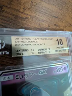 Pokemon Mewtwo GX 082/072 Japanese Sm3+ Shining Legends Holo BGS 10 Pristine - Image 2