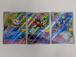 Pokemon First Partner Series 1 Gen 7 Starters Alola Rowlet Popplio Litten NM - Image 1