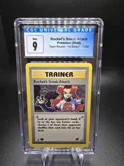 Pokemon Rocket's Sneak Attack Team Rocket 1st Edition Rare #72/82 CGC 9 - Image 1