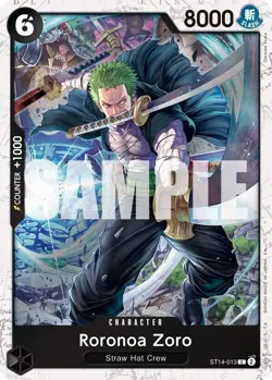 ST14-013 Roronoa Zoro (FOIL) PRB02 C Common NM One Piece TCG English - Image 1