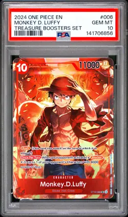Monkey D. Luffy PSA10 2024 One Piece Promos Treasure Boosters Set #006 - Image 1