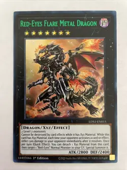 RED-EYES FLARE METAL DRAGON * 1ST EDITION (GREEN) ULTRA RARE LDS1-EN015 YUGIOH! - Image 1