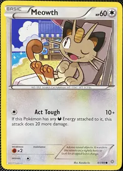 Meowth 61/98 XY - Ancient Origins Regular - Pokemon Card - Image 1