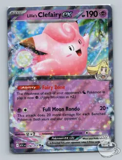 1x Lillie's Clefairy ex Holo # 076/217 Pokemon Ascended Heroes Double Rare NM - Image 1