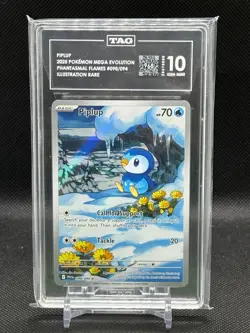 TAG 10 GEM MINT Piplup Phantasmal Flames Illustration Rare 2025 Pokemon 098/094 - Image 1