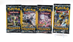 Pokemon Sun & Moon Lost Thunder (4) 3-Card Booster Packs Art Set 2018 Sealed - Image 1