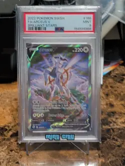 2022 POKEMON SWORD & SHIELD BRILLIANT STARS #166 FULL ART/ARCEUS V PSA 9 - Image 1