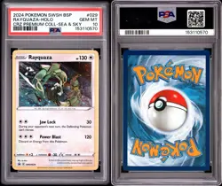 2024 POKEMON RAYQUAZA SWSH029 BLACK STAR PROMO SEA & SKY COSMO HOLO PSA 10 - Image 3