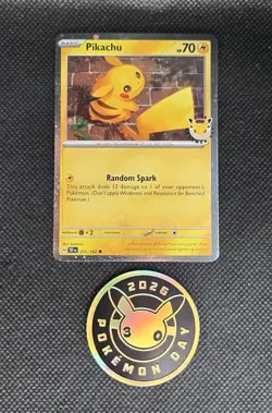 Pikachu 051 /162 Stamped 2026 Pokemon Day 30 Promo TCG With Coin - Image 2