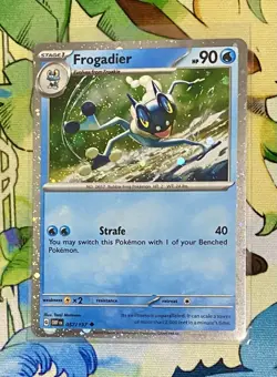 Pokemon TCG Frogadier 057/197 Cosmos Holo Shrouded Fable Card and Froakie 39 - Image 1