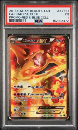 2016 POKEMON XY BLACK STAR PROMO #XY121 FULL ART/CHARIZARD EX PSA 1 - Image 1