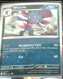 Pokemon Phantasmal Flames - Weavile 3-Pack Booster Blister Factory Sealed - Image 2