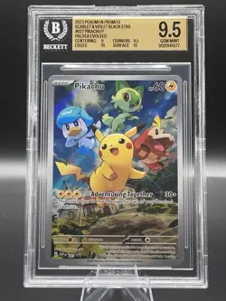 Pokemon TCG Pikachu 027 Promo Holo Black Star Paldea Evolved - Image 1