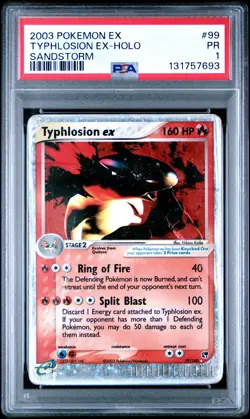2003 POKEMON EX SANDSTORM #99 TYPHLOSION EX-HOLO PSA 1 - Image 1