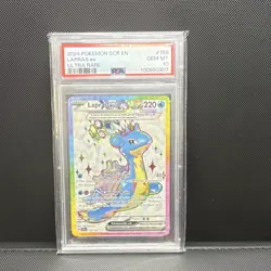 Pokemon 2024 Stellar Crown Lapras ex Full Art 158/142 Ultra Rare PSA 10 Holo - Image 1