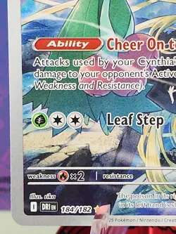 Pokemon Cynthia's Roserade Illustration Rare Full Art Holo 184/182 HP 130 - Image 5
