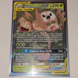 Pokemon Rowlet & Alolan Exeggutor GX 1/236 Ultra Rare TAG TEAM Holo 270 HP - Image 1