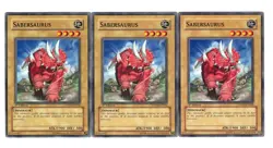 Yugioh- 3X Sabersaurus - Common - 1st Edition - POTD-EN002 - Light Play - Image 1
